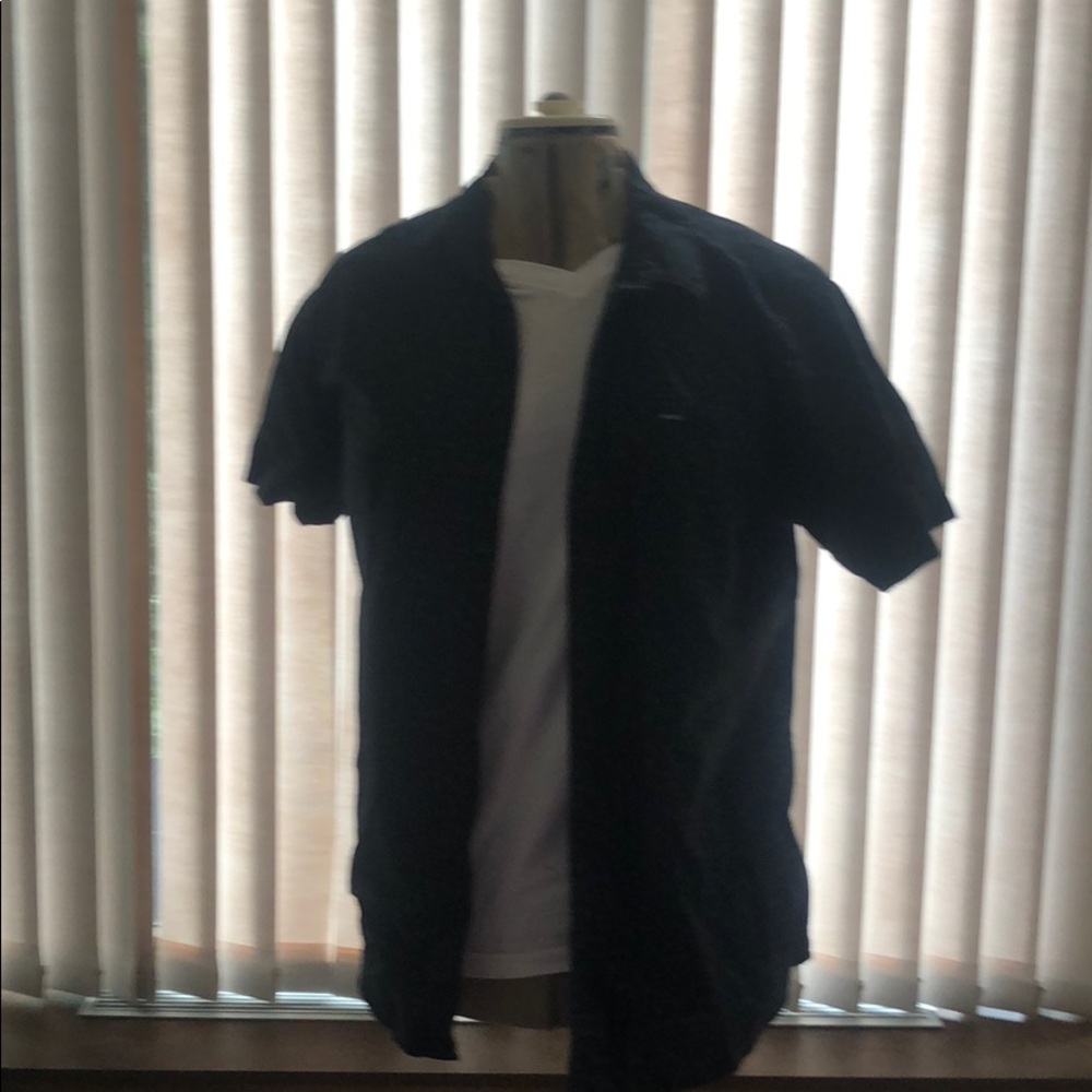 RVCA slim fit black button up large